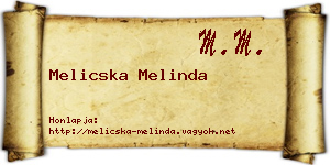 Melicska Melinda névjegykártya